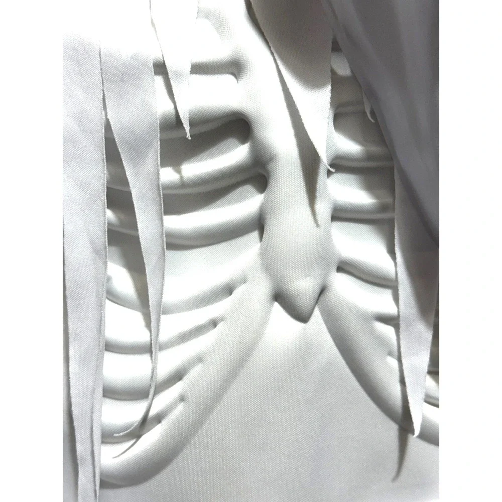 Youth Kids‎ Size 8 or Medium White Ghost Face Collard Hooded Scream Costume